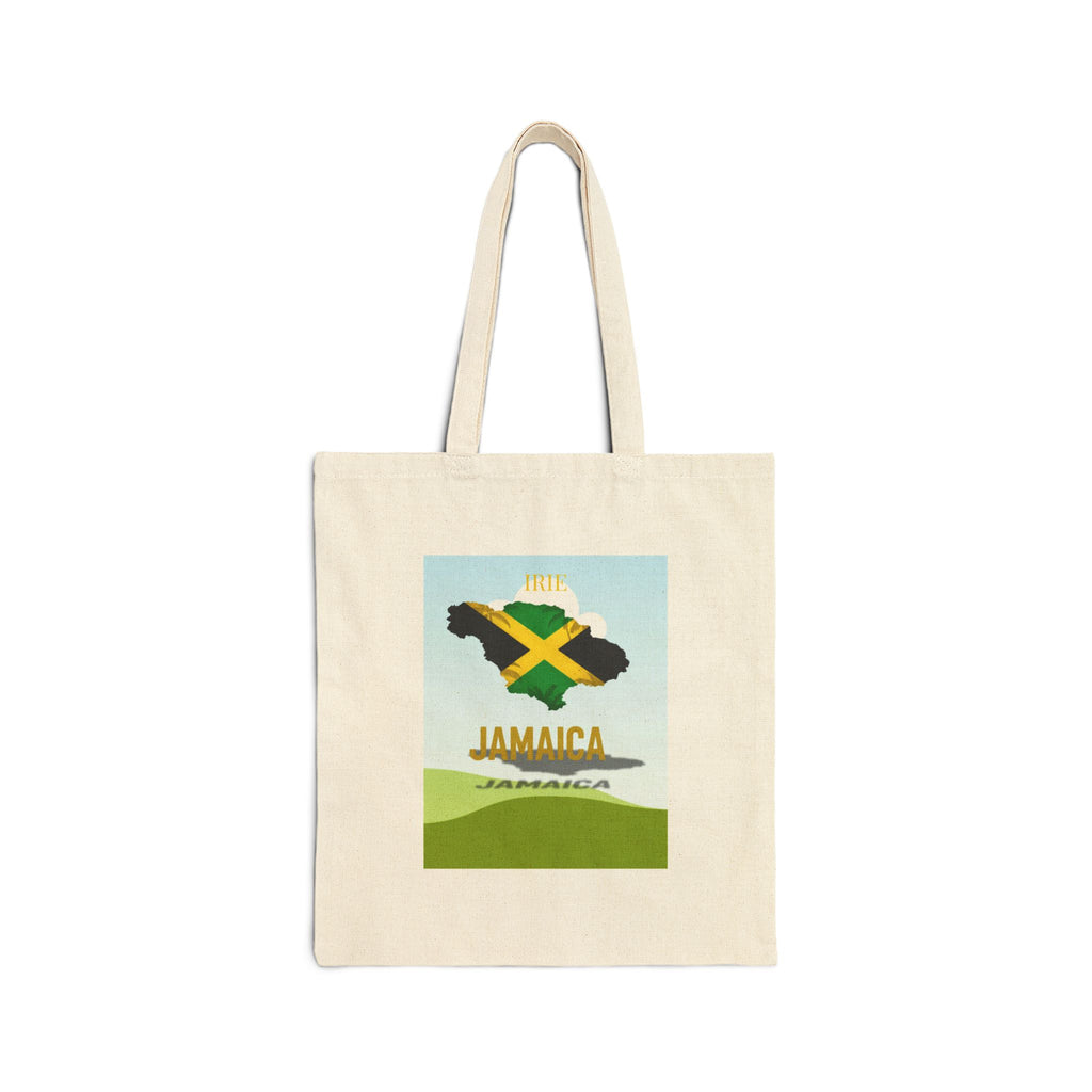 Jamaican Print Cotton Canvas Tote Bag