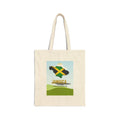 Jamaican Print Cotton Canvas Tote Bag