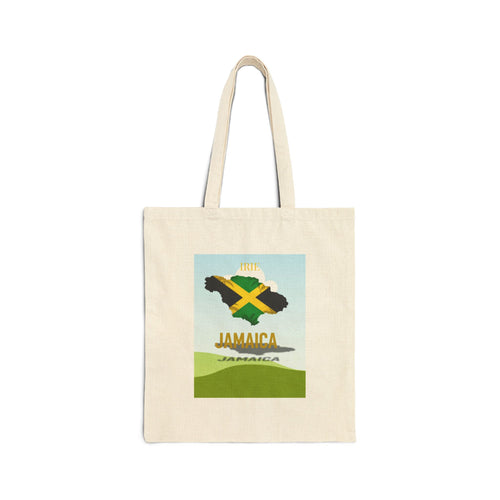 Jamaican Print Cotton Canvas Tote Bag