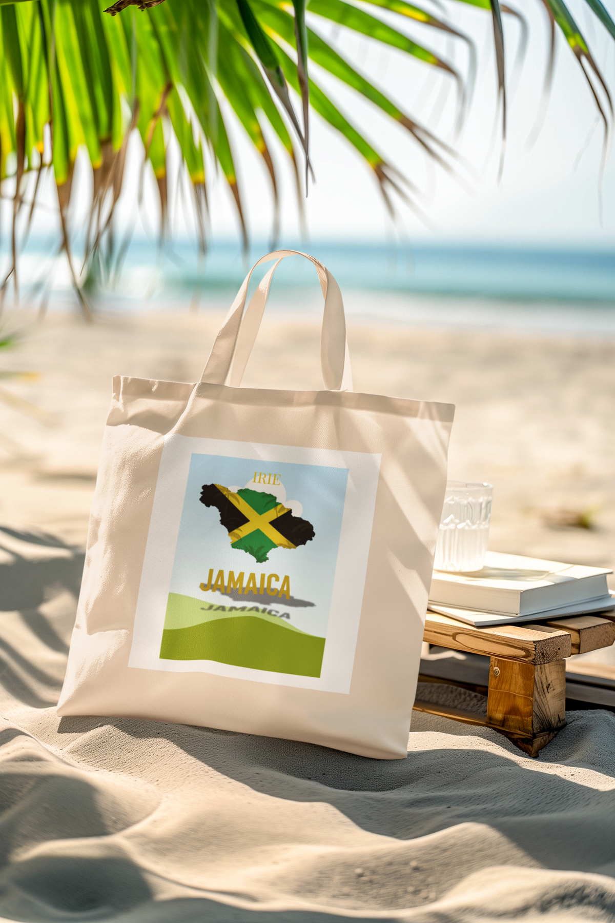 Jamaican Print Cotton Canvas Tote Bag